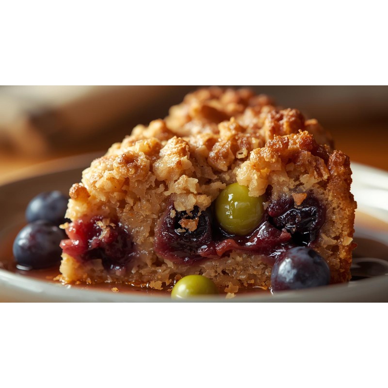 Stachelbeer-Pudding-Rührkuchen mit Streuseln